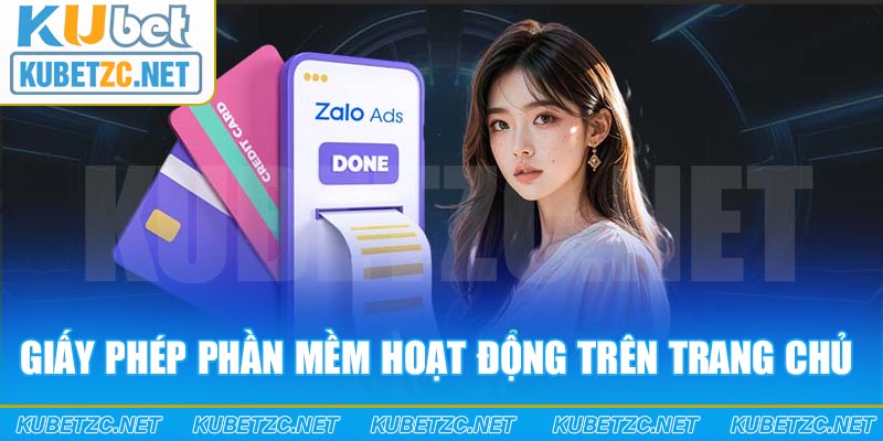 Giấy phép phần mềm hoạt động trên trang chủ